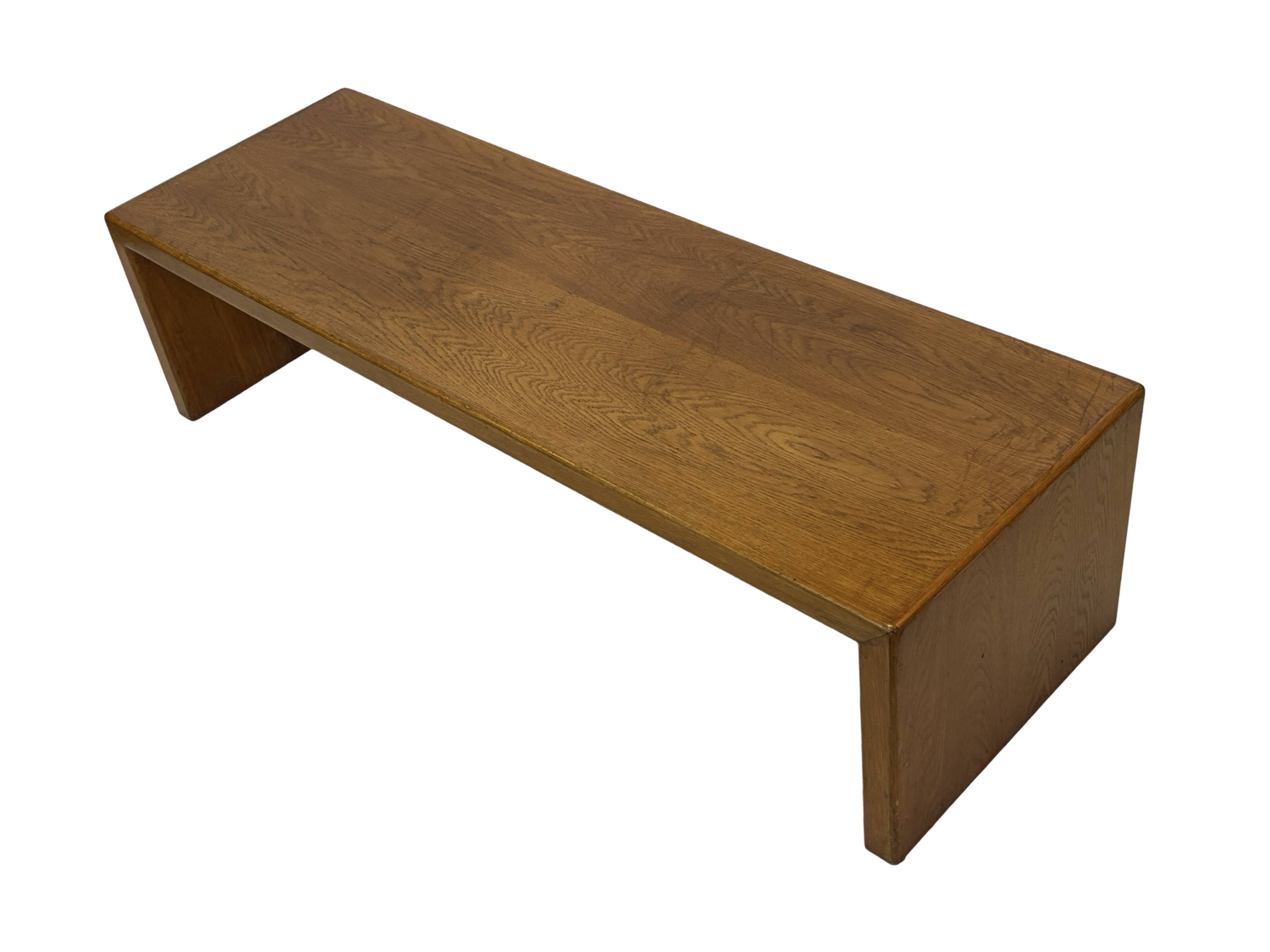 Minimalist vintage teak wood small solid bench