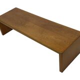 Minimalist vintage teak wood small solid bench