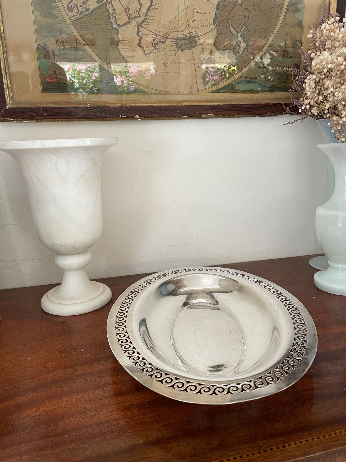 Art Deco silver metal dish