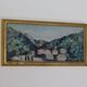 Original mid-century Swedish oil on panel "Village" by Bertil Wahlberg.