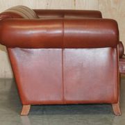 Vintage leather canapé in Art Nouveau style