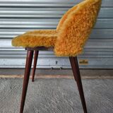 Authentic old vintage furry armchair in good condition