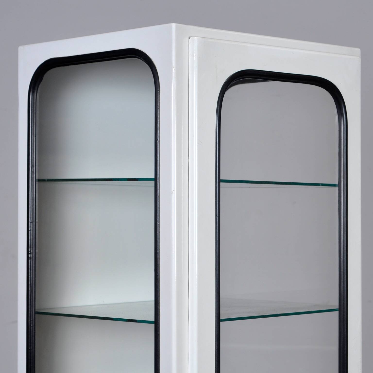 Vintage iron and glass medical cabinet, 1970s