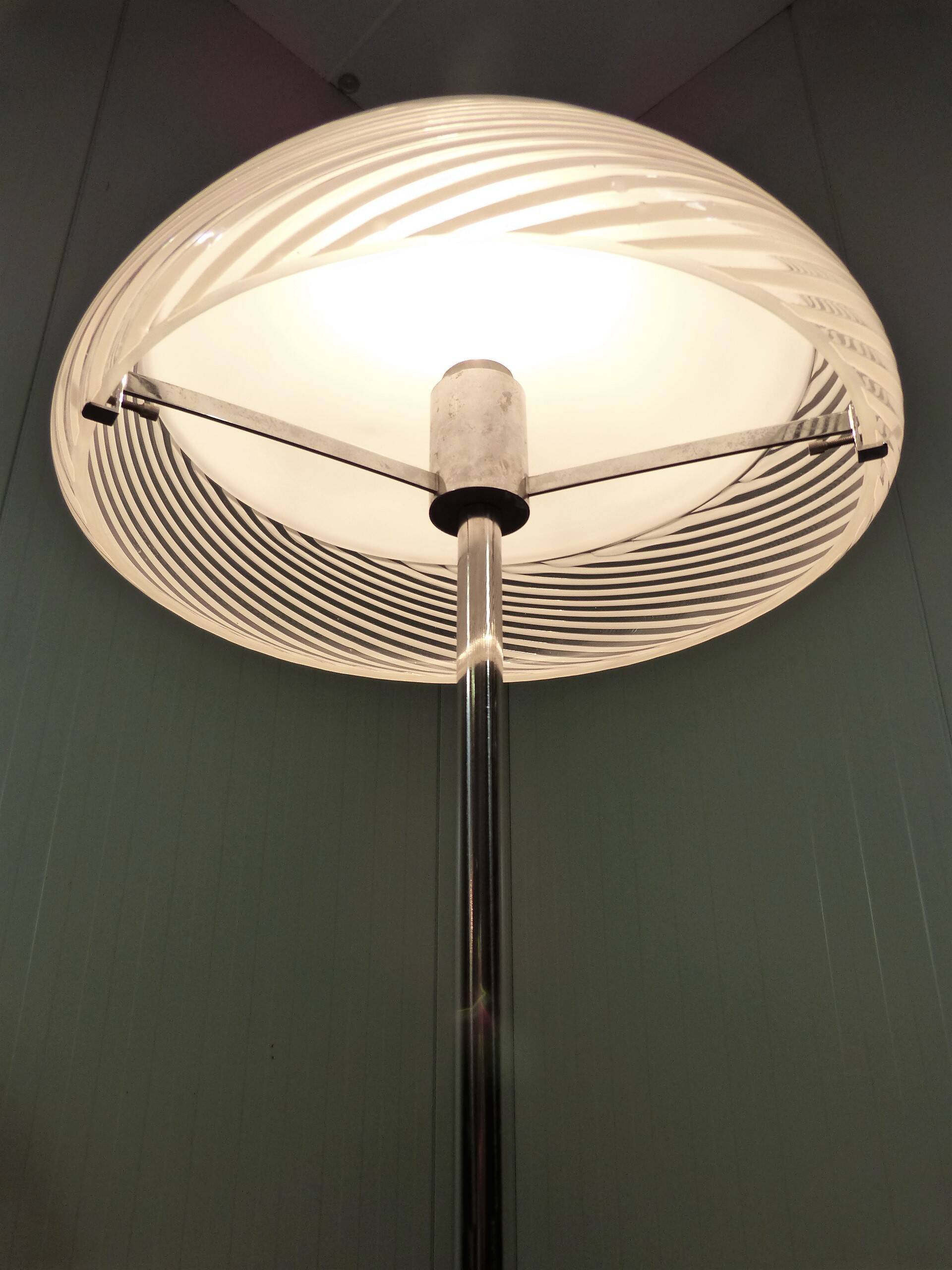 Italian floor lamp glass shade 1960’s