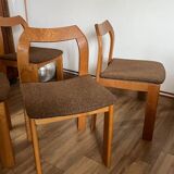 4 brown chairs