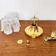 Brass and Glass Flush Light by Glashütte Limburg