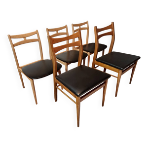 5 chaises style scandinave, - simili