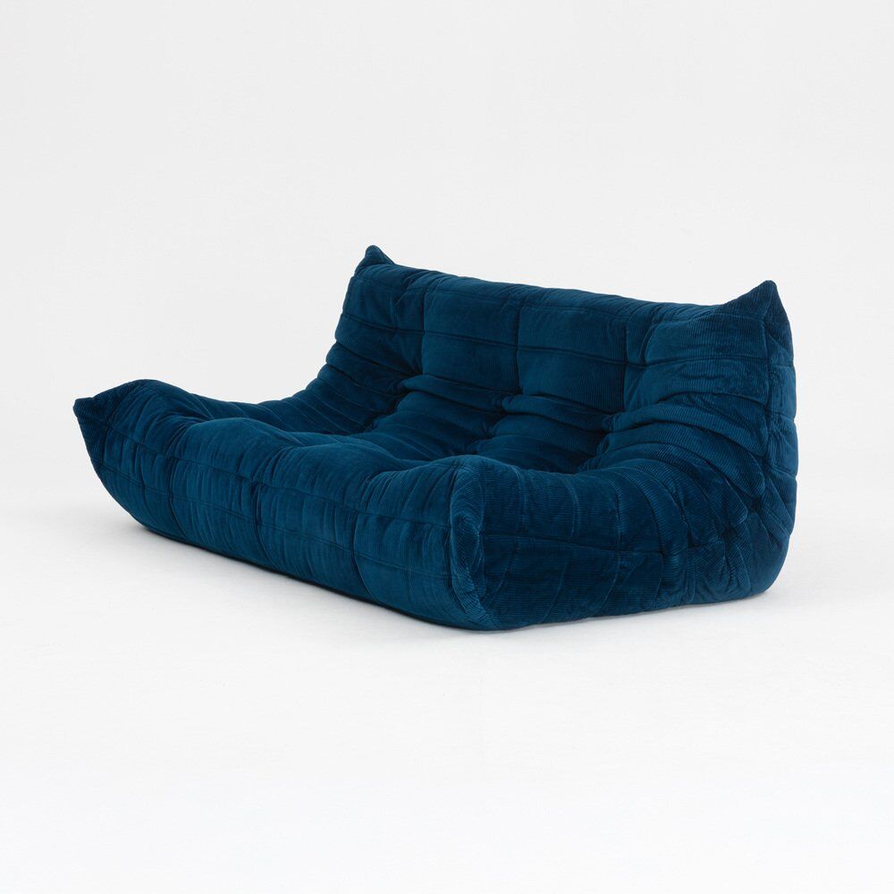 Canapé trois places Togo en tissu bleu foncé par Michel Ducaroy pour Ligne Roset