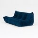 Canapé trois places Togo en tissu bleu foncé par Michel Ducaroy pour Ligne Roset