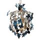 Vintage 1950s Italian Wrought Iron Floral Chandelier – Hand-Painted