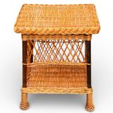Occasional table, wicker side table.