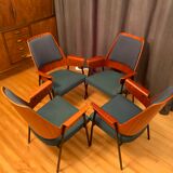 Ensemble de quatre chaises années 1960