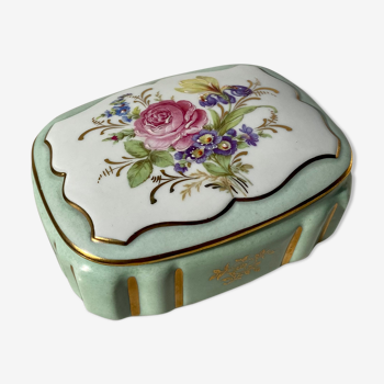 Boîte à bijoux porcelaine de Limoges Porteron vintage années 60 parfait état