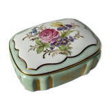 Porcelain jewelry box from Limoges Porteron vintage 60s perfect condition