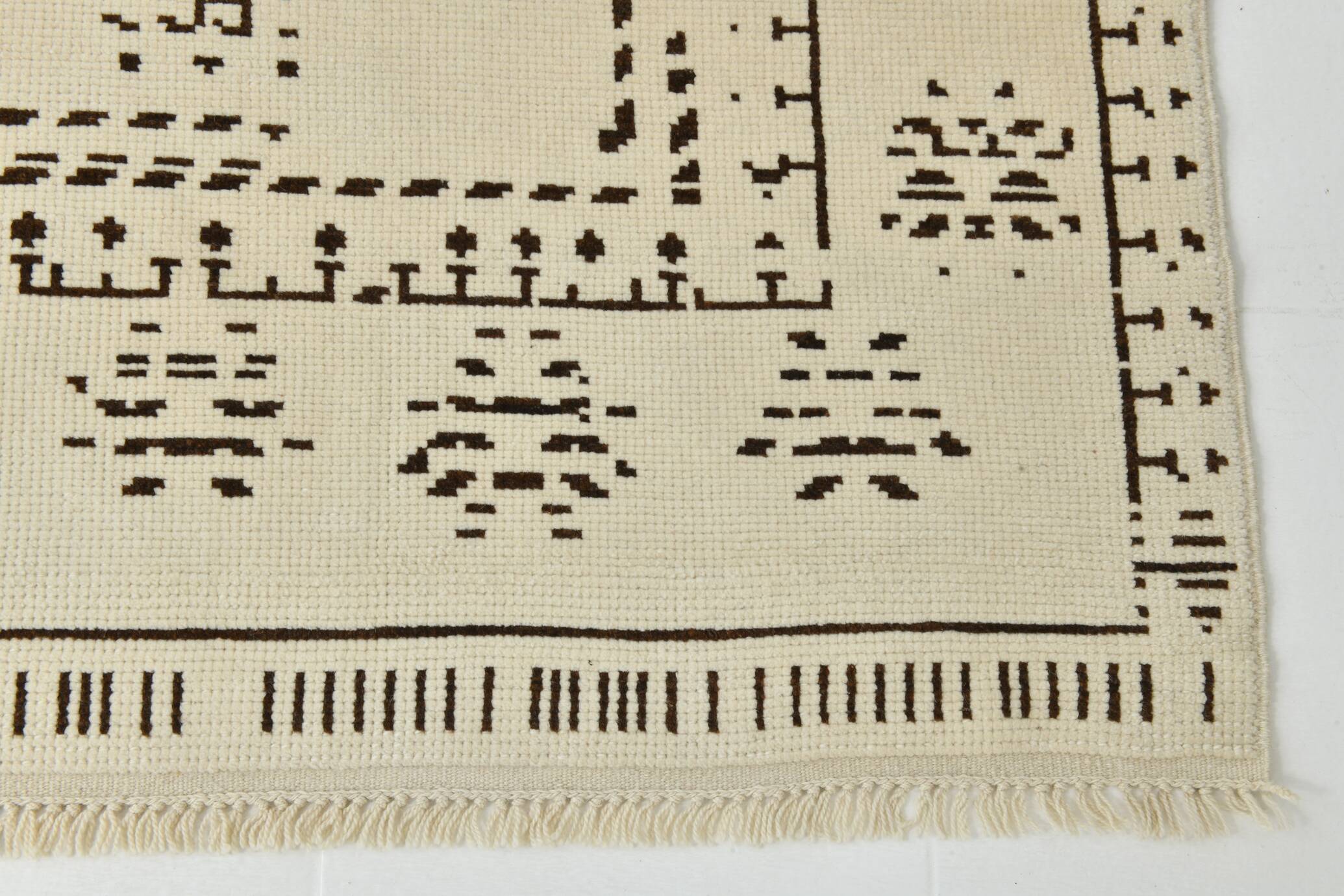 8x10 Beige & Dark Brown Modern Oushak Rug, 232x303Cm