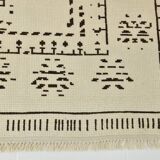 8x10 Beige & Dark Brown Modern Oushak Rug, 232x303Cm