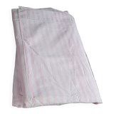 Antique sheet, piece of fabric, 260x170cm, pink and white stripes