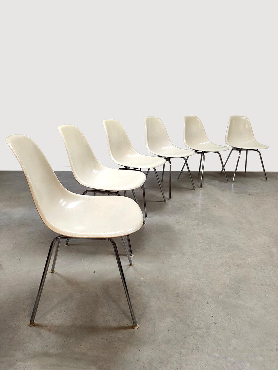 Vintage Herman Miller Fiberglass DSX dining chairs Charles & Ray Eames