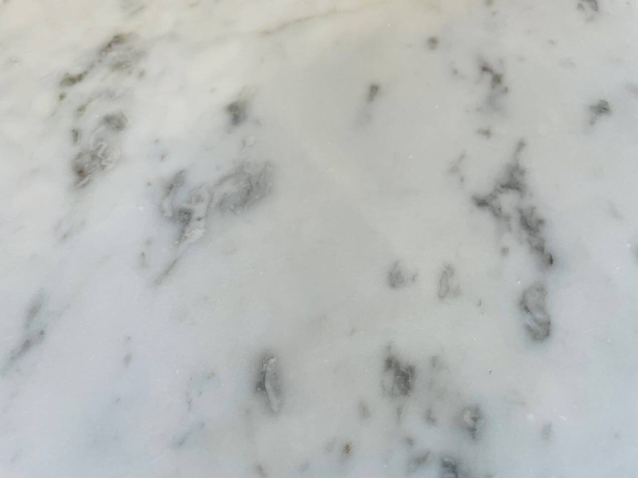 Louis XVI style bedside table, Carrara marble and mahogany