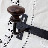 Wrought Iron Riveted Coat Rack with 3 Hooks Antique