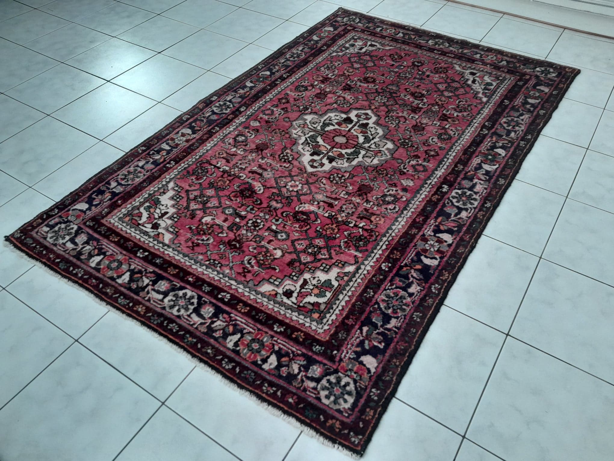 Handmade husseinabad persian carpet 218x134cm