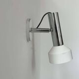 Vintage adjustable wall lamp, chrome and white lacquered metal, France 1960