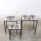 Nesting tables - metal and ceramic from Dour 1960