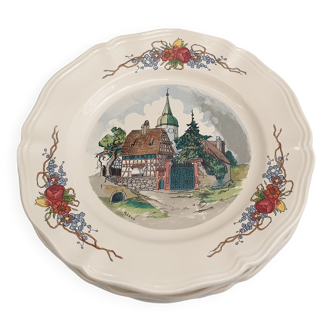 Set of 6 Sarreguemines dessert plates