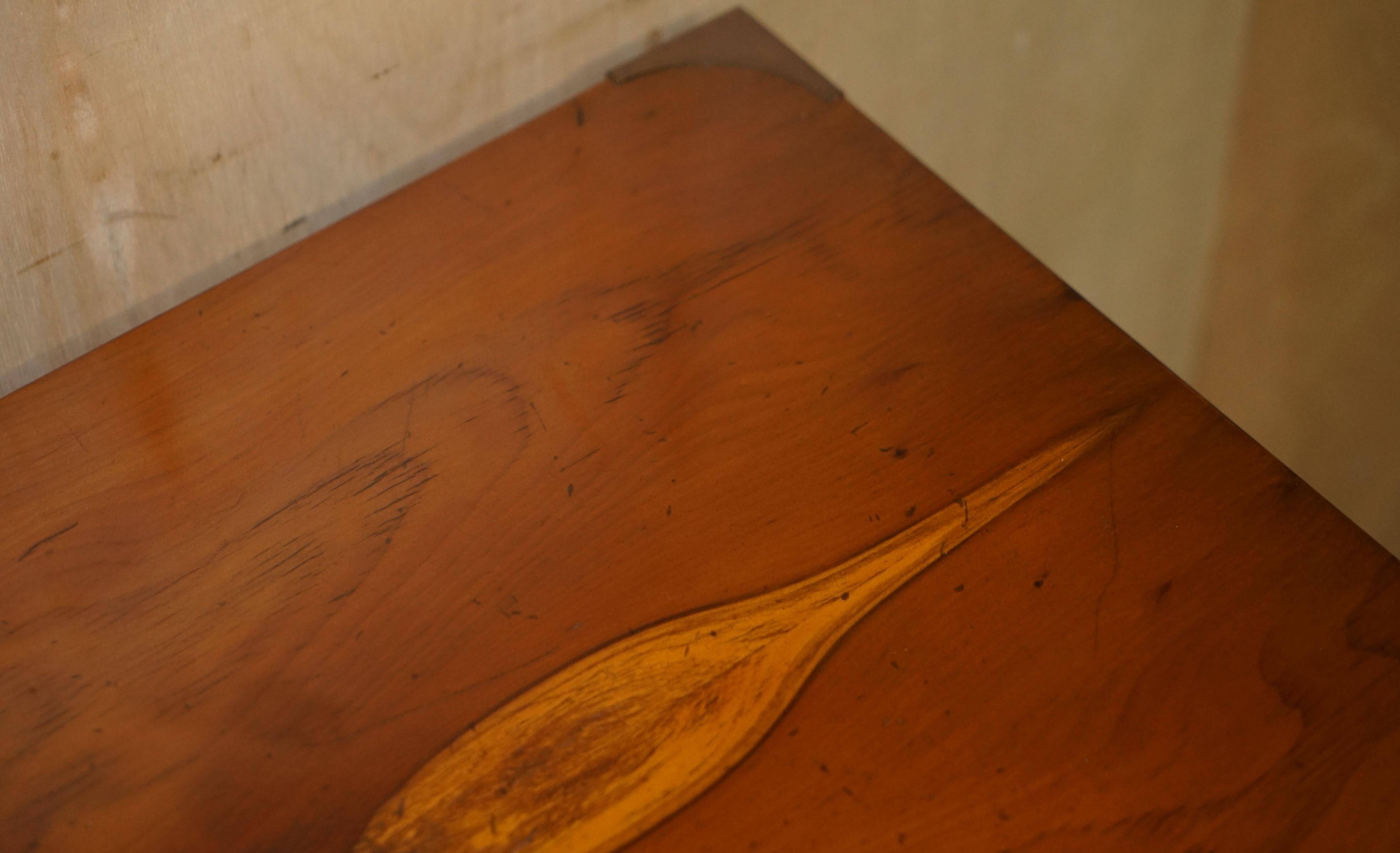 Vintage military campaign chest of drawers in burr yew wood.