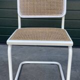 Set of 4 Cesca b32 model chairs in white by Marcel Breuer