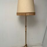 Vintage gilded brass tripod floor lamp