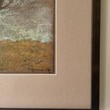 Pastel landscape under glass signed Henri Marchal