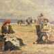 Impressionist painting after Francesco Miralles Y Galup - seaside 1900