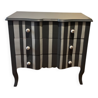 Antique Regency-style striped commode
