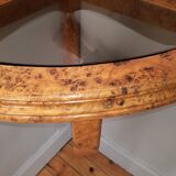 Elm magnifying glass corner console shelf