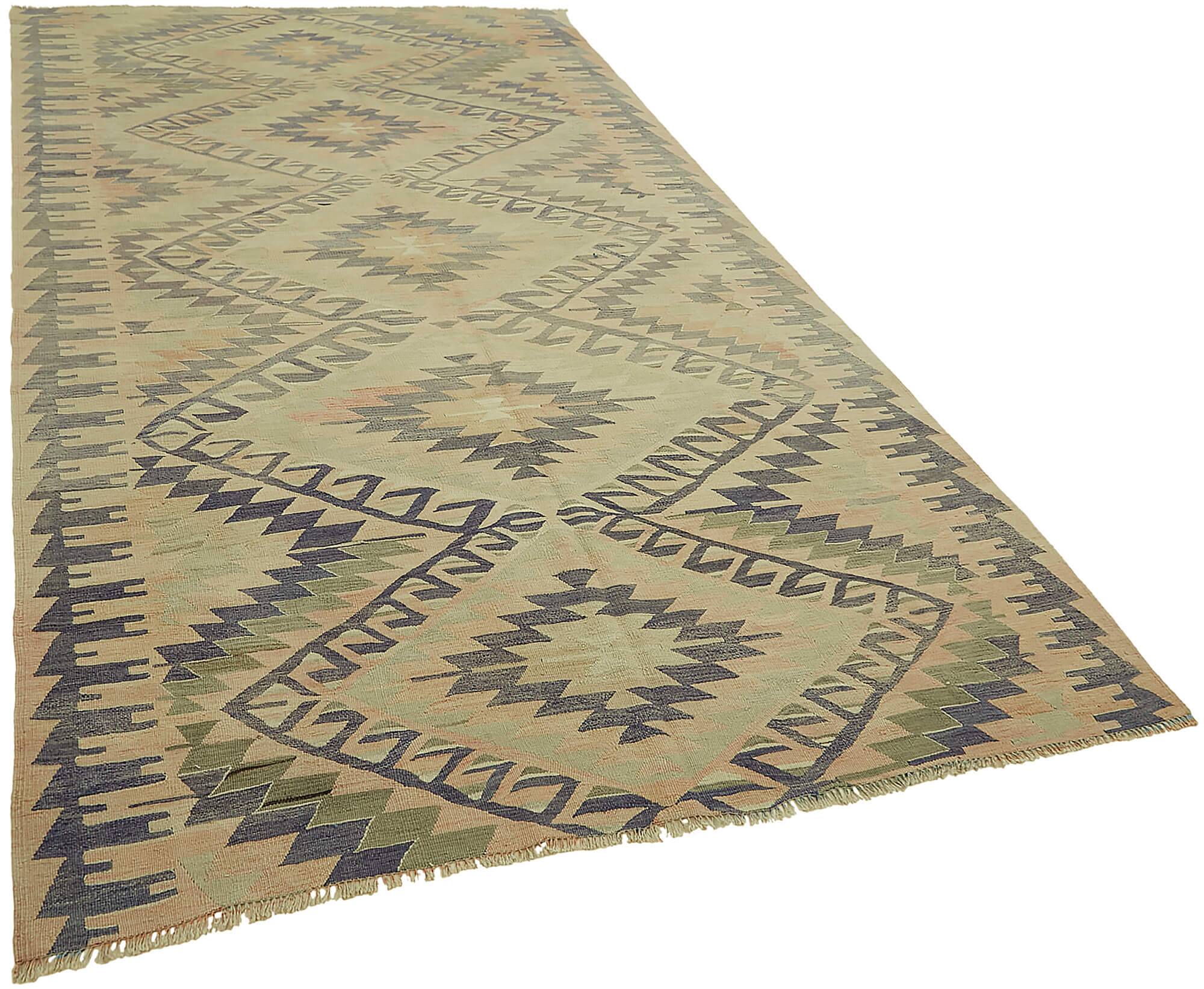 Turkish Handmade Vintage Anatolian Kilim 180 cm x 320 cm