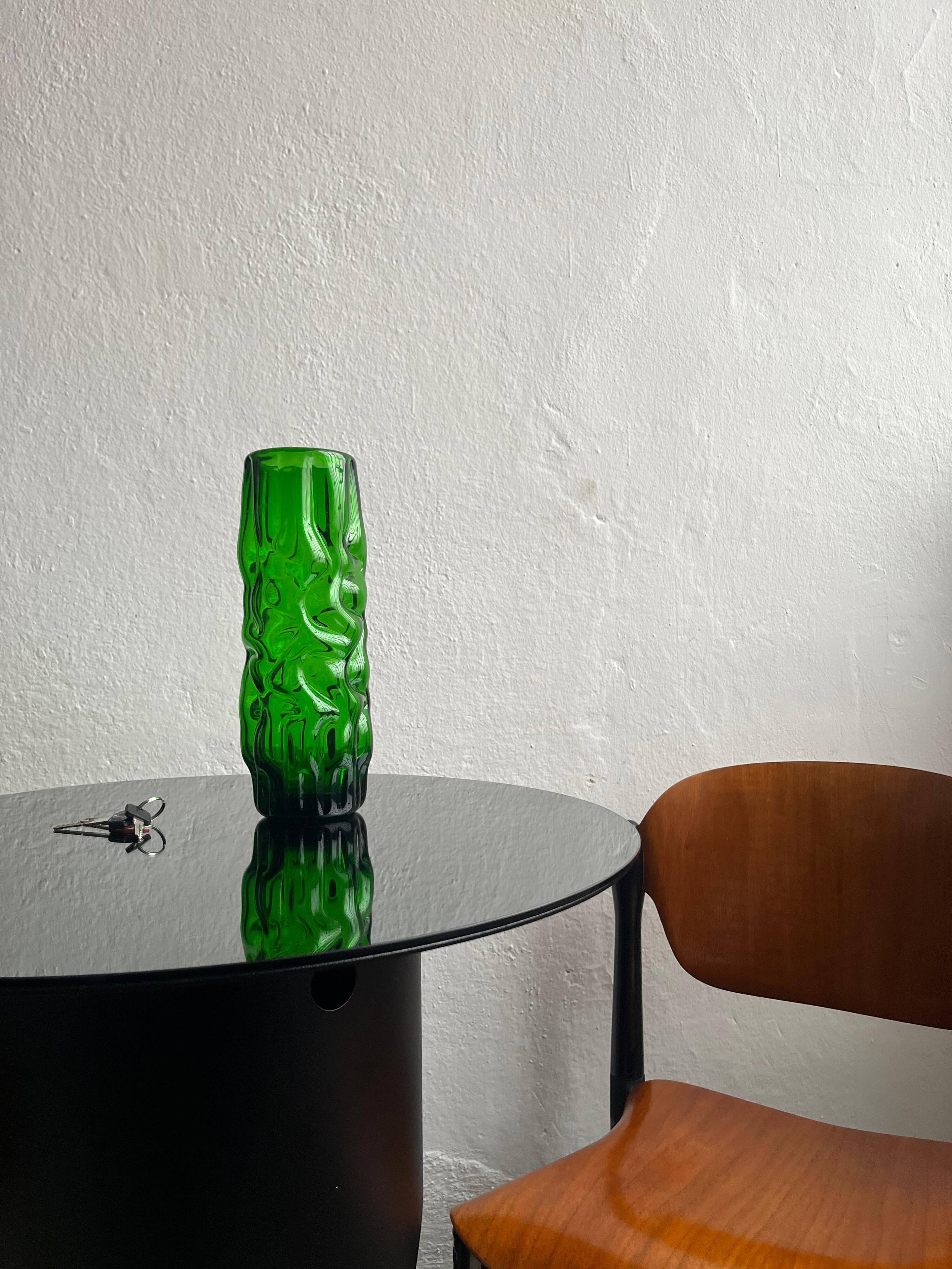 Vintage Murano vase , Emerald Green decorative made in Italy
