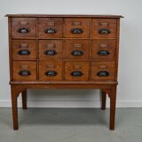 Dutch Oak Apothecary / Filing Cabinet, 1930s