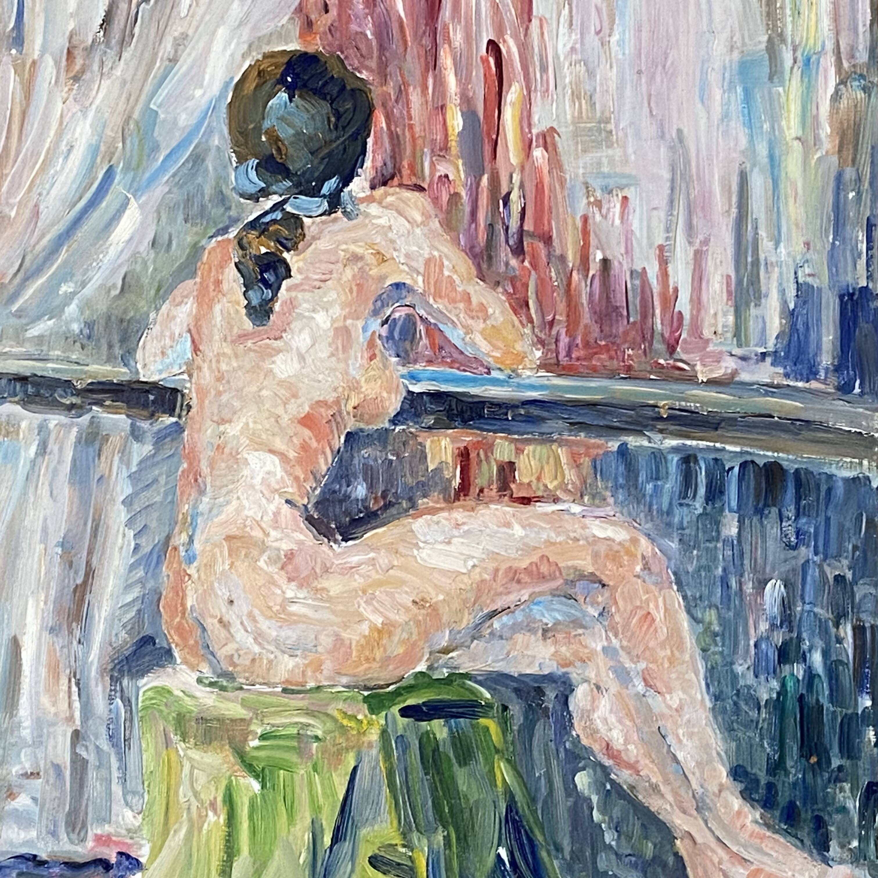 Nude from behind. 1978. Framed oil. 60x46.