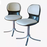 Paire de chaises pivotantes "Giroflex", design martin Stoll, 1975, modèle 7105
