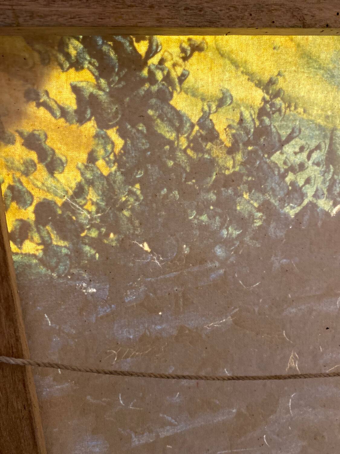 Canvas painting with a knife.