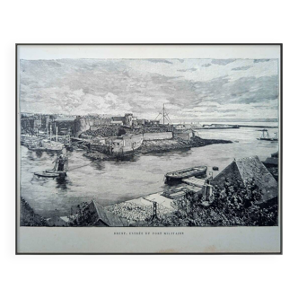 Printed in 1890, Brest, military port, Finistère.