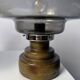 Set of 2 vintage Italian brutalist mushroom table lamps in smoked glass