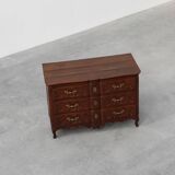 French 18th Century hand crafted oak chest of drawers in Louis XV style