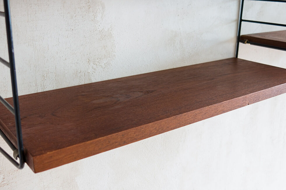 String wall shelf in teak by Kajsa and Nils Strinning danish 60s