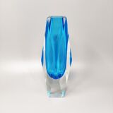 1960s blue vase by Flavio Poli for Seguso. made in italy