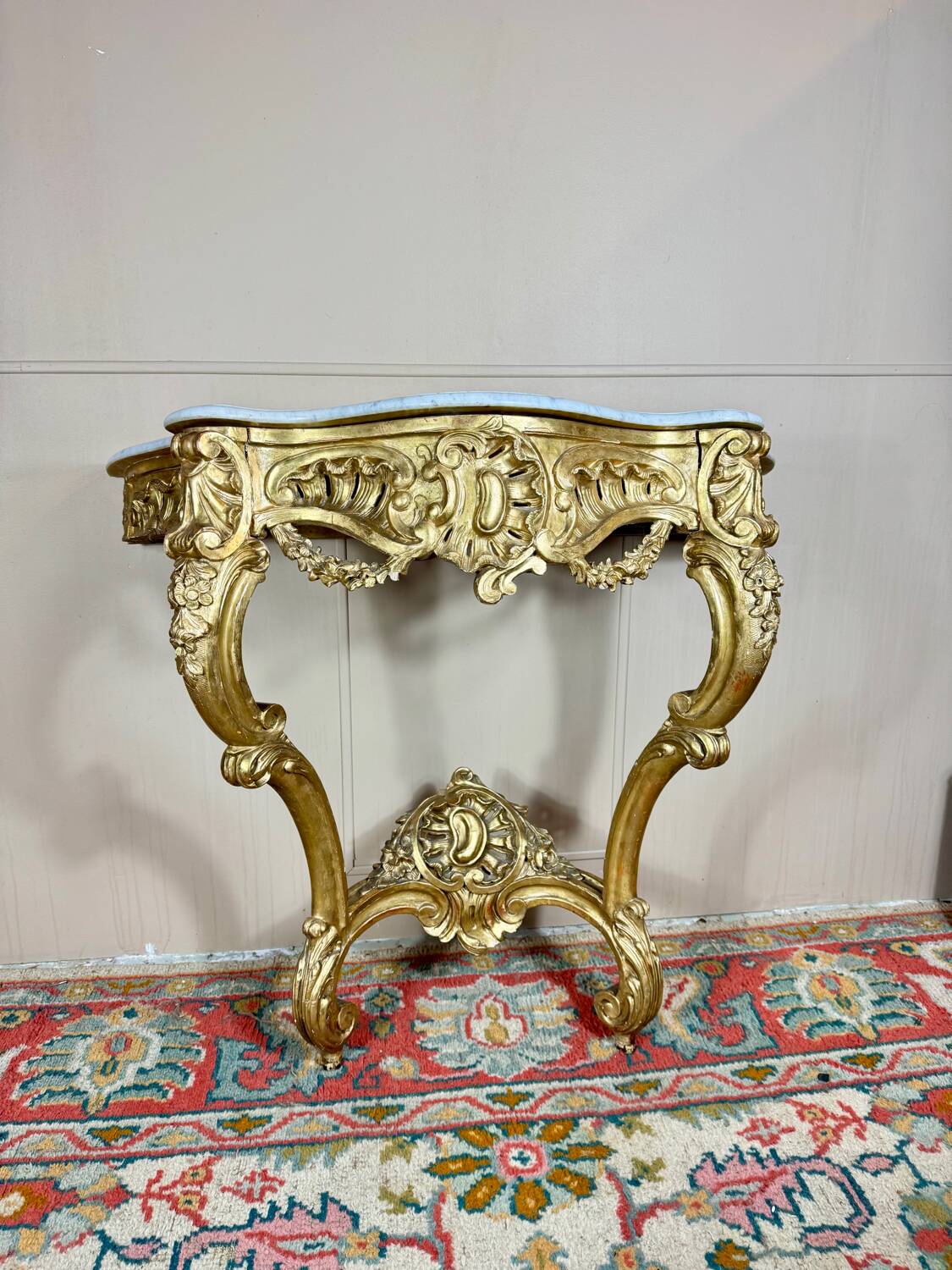 Louis XV Style Giltwood Console, 19th Century