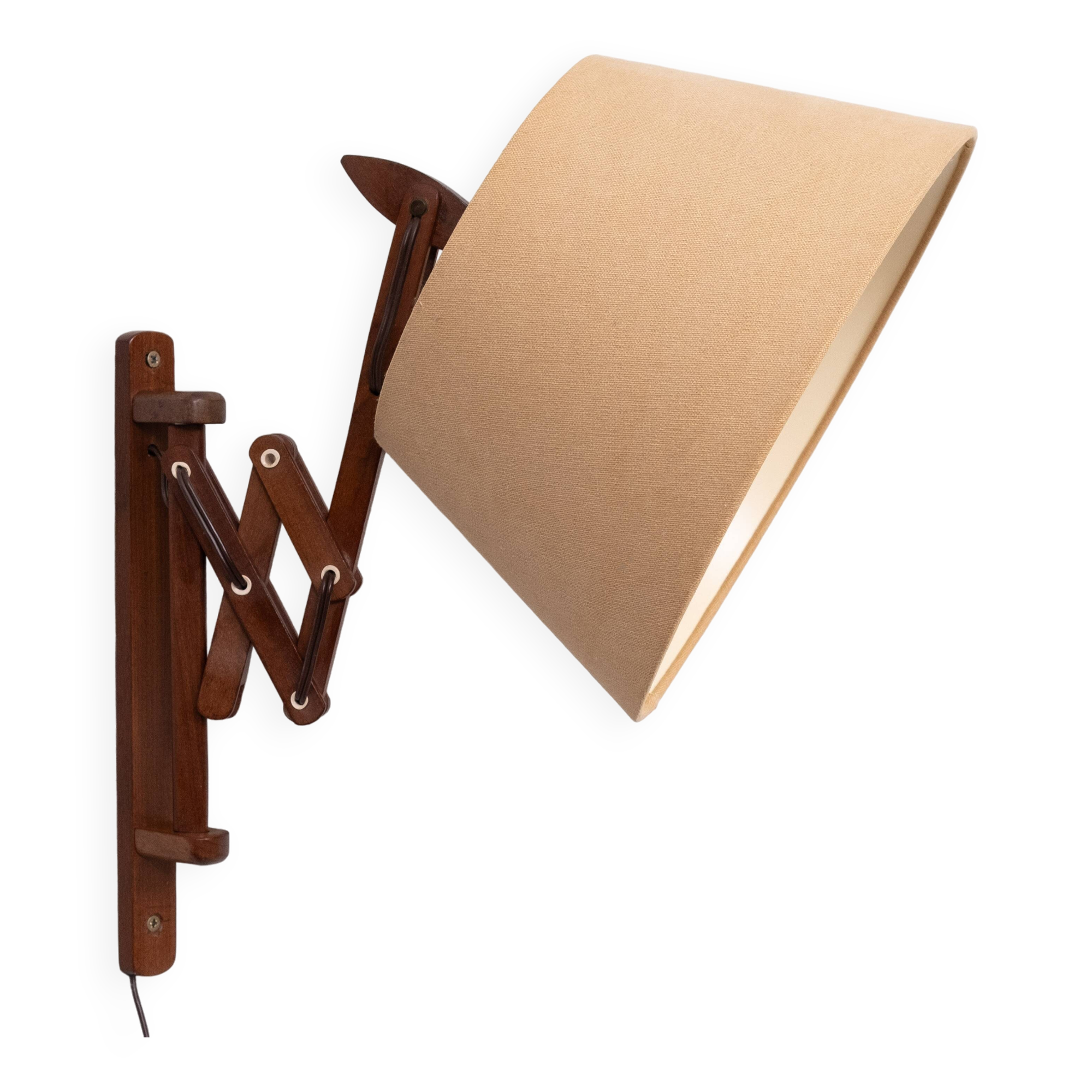 Small teak scissors wall lamp 1960s holland