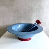 Alessi Euclid salad bowl with cutlery by Michael Graves, 90's