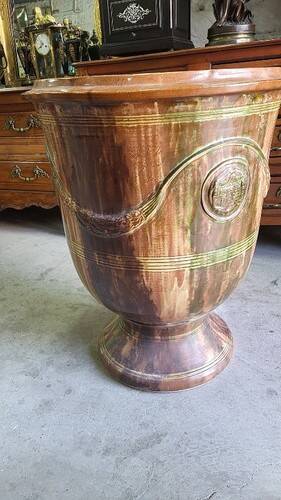 Large glazed terracotta flower pot Boisset Anduze 2002